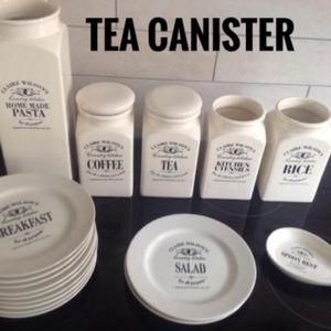 Claire Wilson's Country Kitchen Ivory Tea Canister